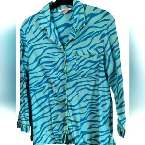 Victoria's Secret Blue Zebra Print Pajama Top